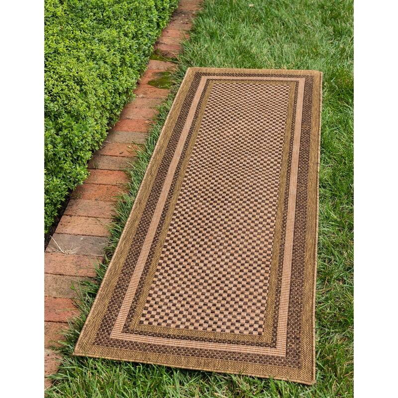 Outdoor Dimension Collection Area Rug - Light Brown - 2'2"x6'