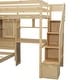 preview thumbnail 6 of 9, Twin Loft Kids Bed with Desk, Staircase, Storage & Shelves, No Box Spring Needed, Natural