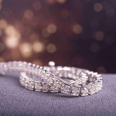 Miadora Sterling Silver 3ct TDW Diamond Tennis Bracelet - 7.25 in x 4.5 mm