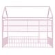 preview thumbnail 12 of 70, Full Size Metal House Bed Frame with Built-In Grid Shelves, Playful Canopy Design and Space-Saving Storage