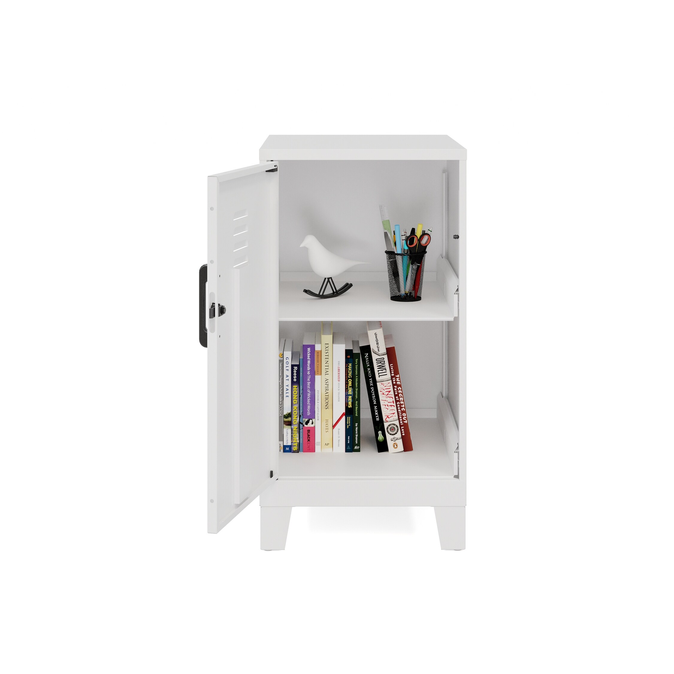 27.5H 2 Shelf Vented Door Mini Storage Locker Cabinet - On Sale - Bed Bath  & Beyond - 35976156