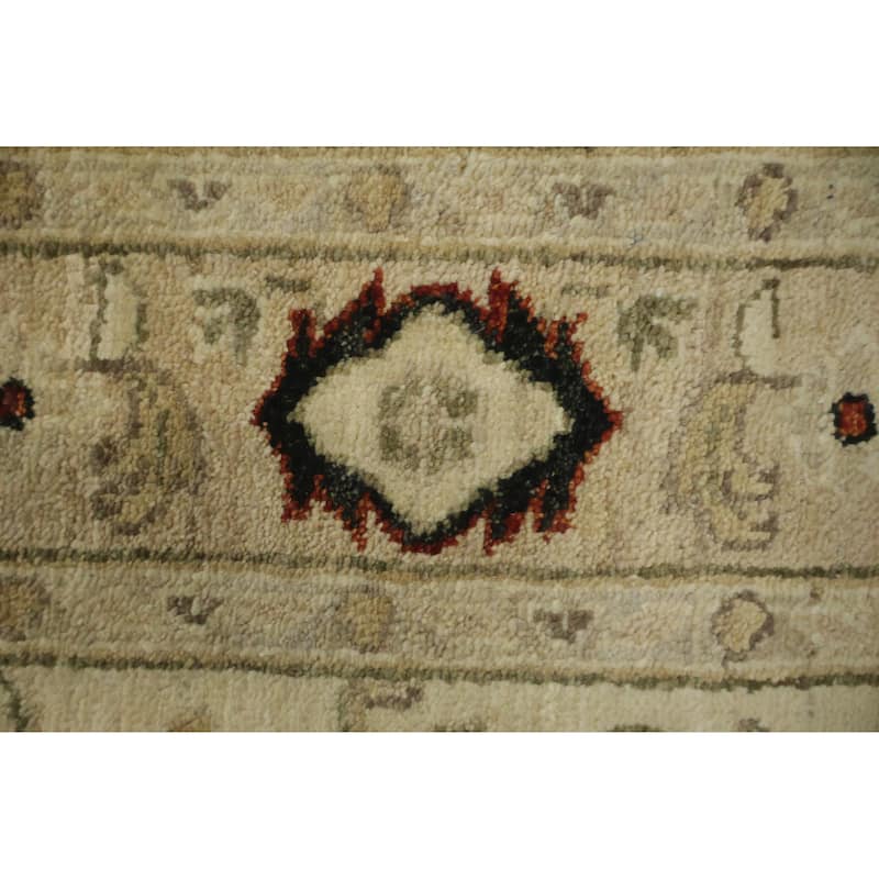 Hand Knotted Oriental 100% Wool Carpet Traditional All-Over Beige & Ivories Ziegler Area Rug - 6' 1'' X 4' 2''