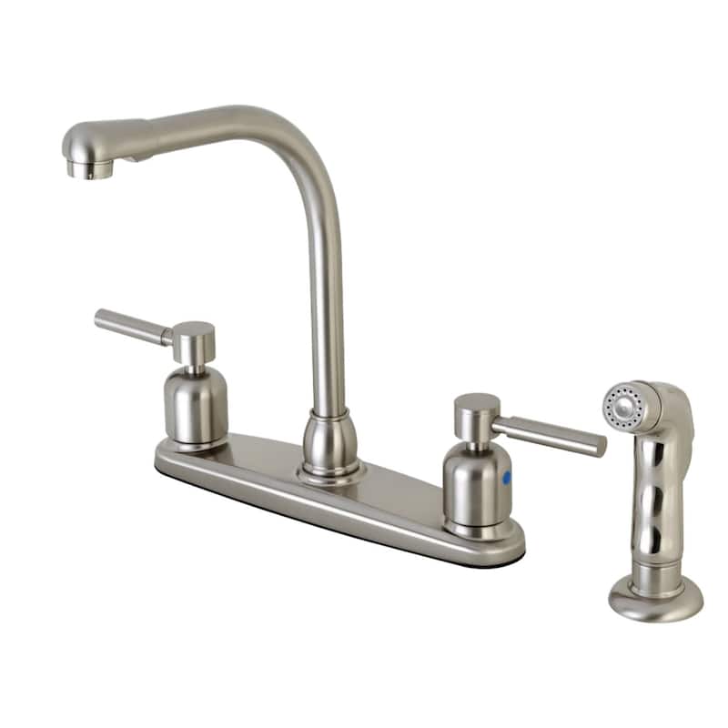 Kingston Brass Concord 1.8 GPM Standard Kitchen Faucet - Includes Side - Brushed Nickel