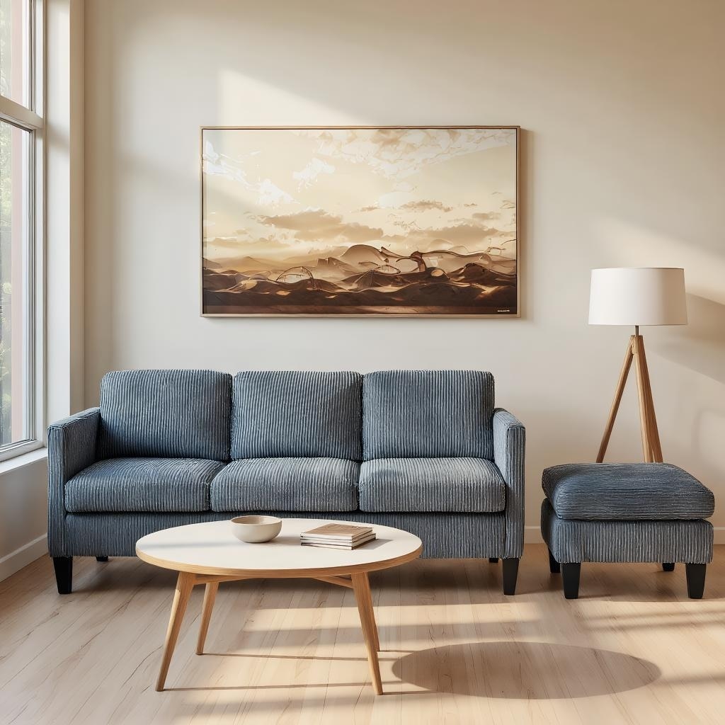 U-Shaped Sectional Sofa with Double Chaise, RGB LED Light Strip & 6 Pillows