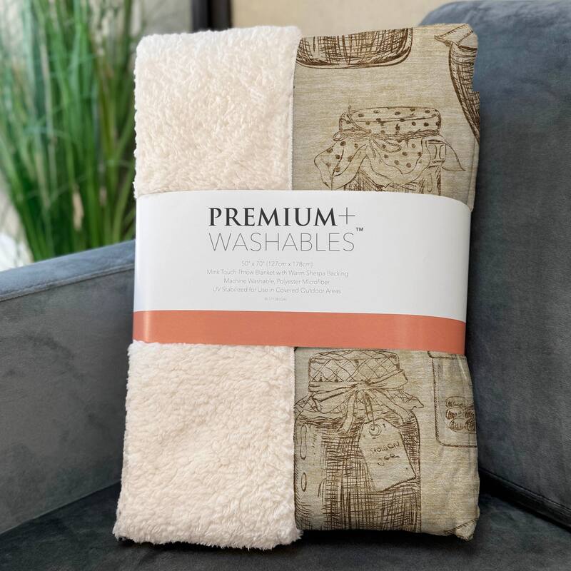 Premium Machine Washable ASB173 Modern Pantry Sherpa Throw Blanket