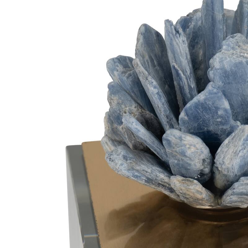 Sagebrook Home Julia Blue Stone Crystal Block, Perfect for Decor