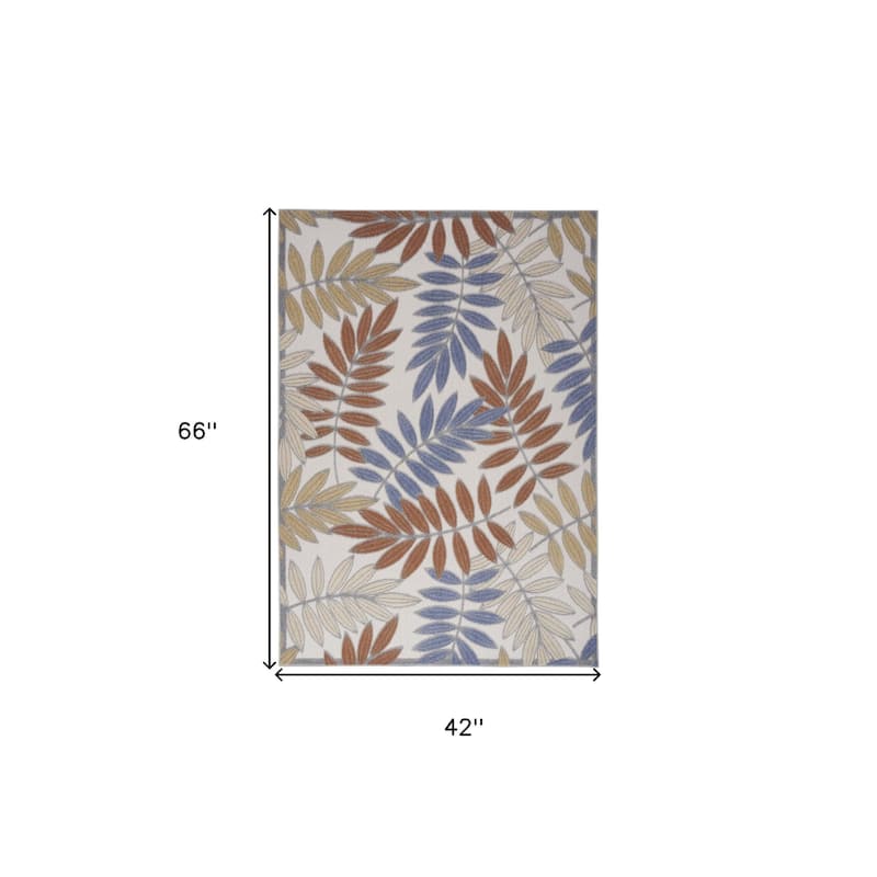 HomeRoots Contemporary Rectangle Outdoor Rug - 4' X 6'