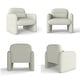 preview thumbnail 14 of 14, Roundhill Furniture Dylan Modern Upholstered Barrel Armchair, Cream White