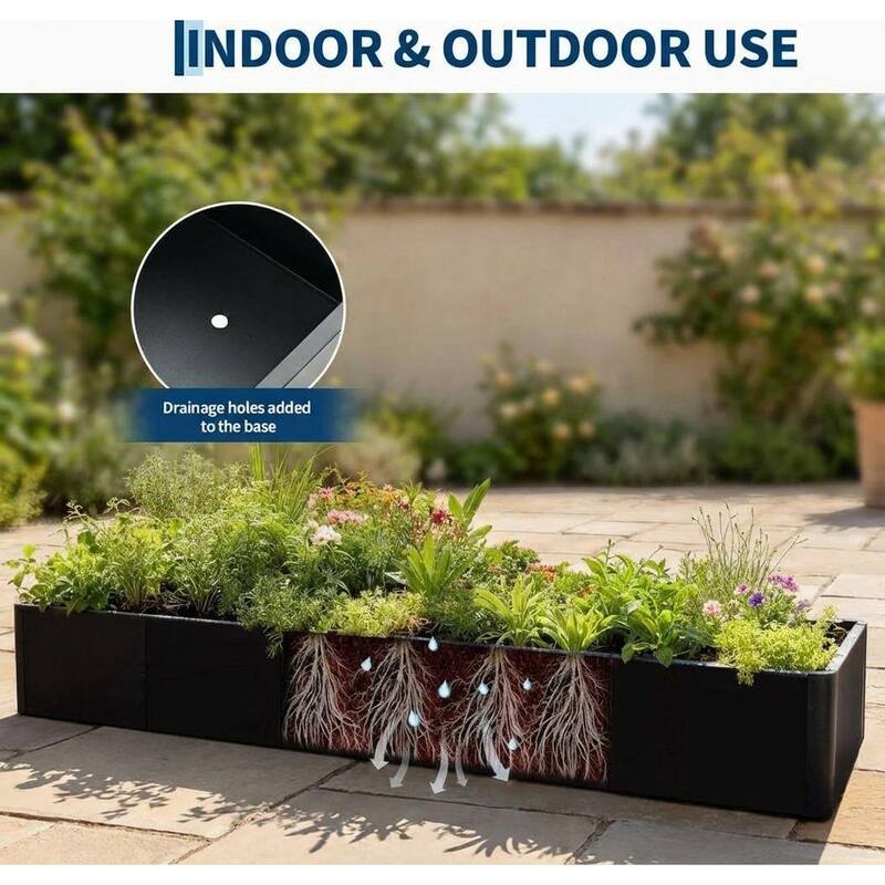 Metal Planter Box, with Drainage Holes