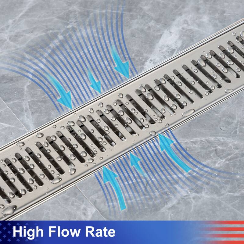 36'' W Linear Grid Shower Drain, Brushed Nickel Bed Bath & Beyond