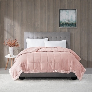 Lightweight Down Alternative Blanket with Satin Trim White King
