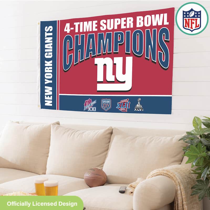 New York Giants Single Sided Flag w/ 2 Grommets, 3'x5'
