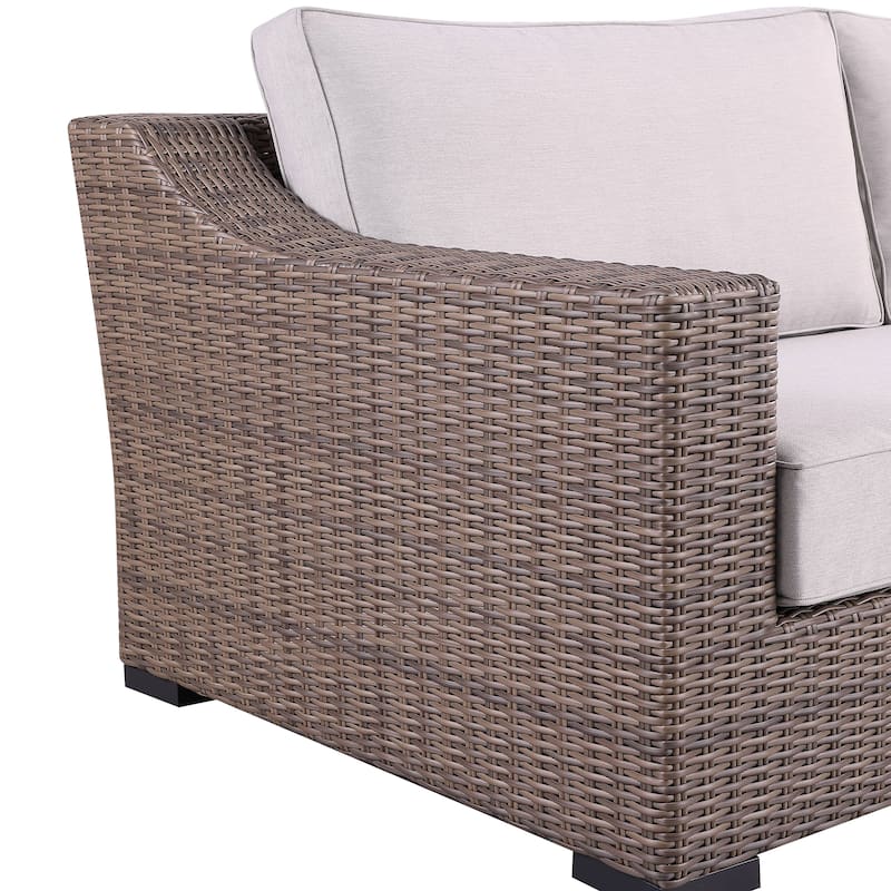 Manhattan Rustic Wicker Rattan Sofa, Beige