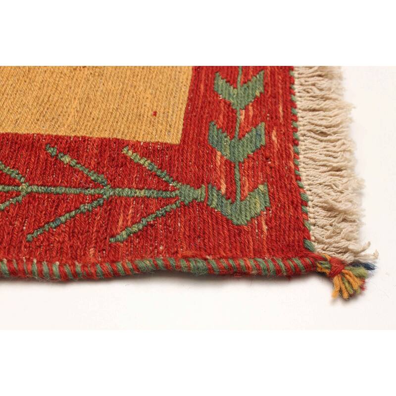 ECARPETGALLERY Flat-Weave Kashkuli Light Brown Wool Tapestry Kilim - 6'10 x 8'3