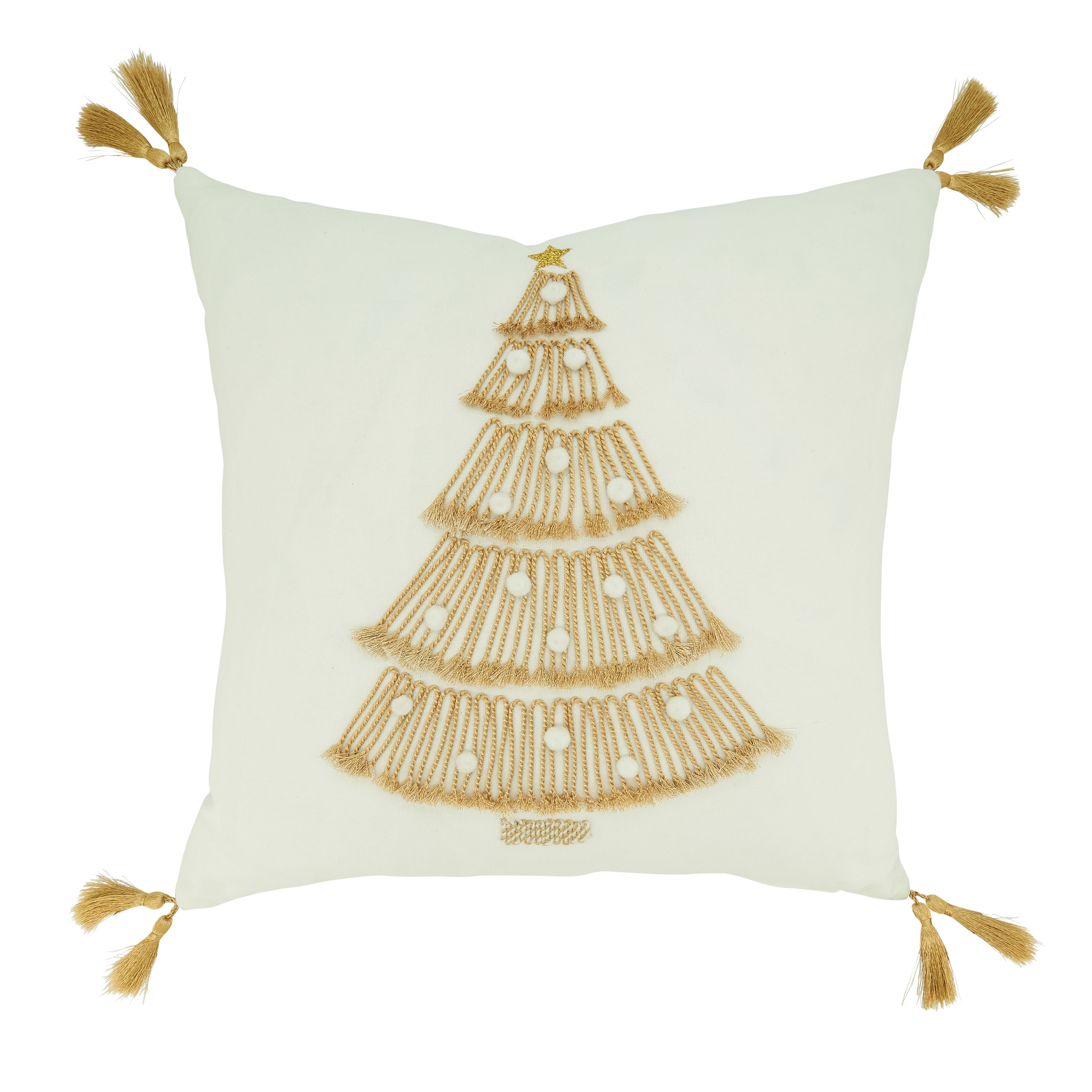 Gold christmas pillow cheap