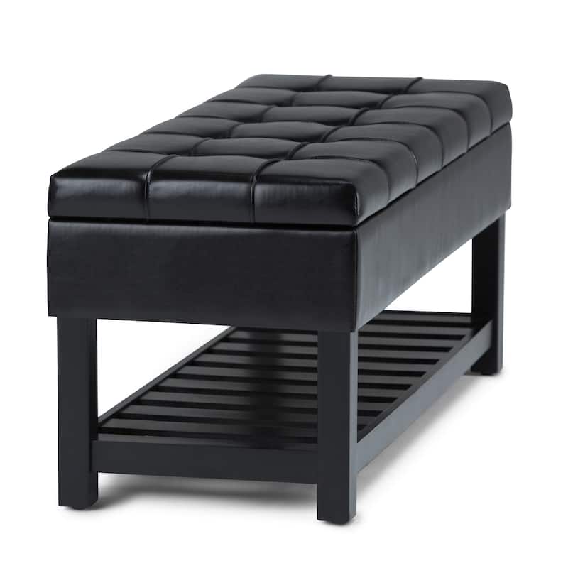 WYNDENHALL Wyatt 44 inch Wide Transitional Rectangle Ottoman Bench - 43"x 17"x 18.5"