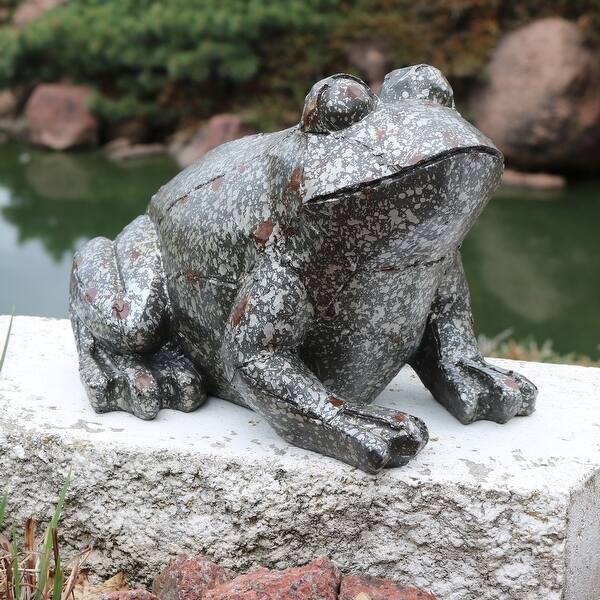 Shop Sunnydaze Weathered Sitting Frog Outdoor Lawn And Garden