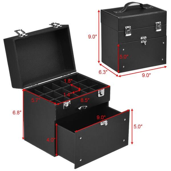 Shop Gymax Nail Accessories Organizer Makeup Case Polish Travel