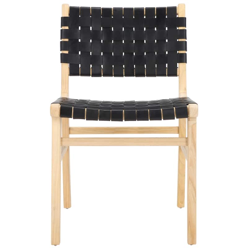 SAFAVIEH Home Taika 18-inch Woven Leather Dining Chair [SET of 2] - 20Wx22Dx33H