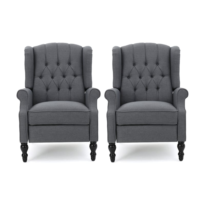 Walter Tufted Fabric Recliners (Set of 2) by Christopher Knight Home