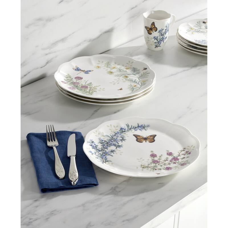 Lenox Butterfly Meadow Herbs Dinnerware Set, Service for 4
