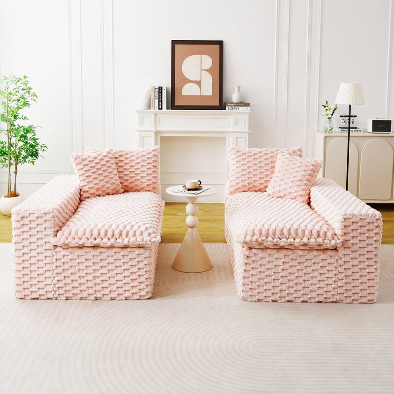 Free Combination Modular Couch Fluffy Turtle Velvet Sectional Sofa
