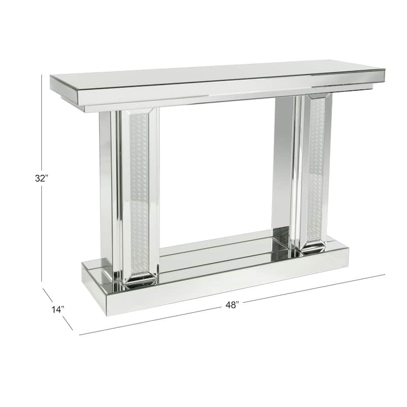 Wooden Mirrored Console Table - Silver - Roche River Decor