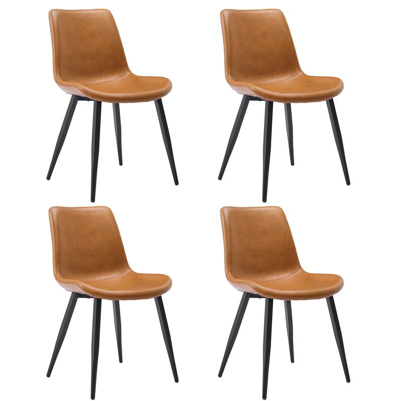 Modern Industrial Counter Stools Faux Leather Upholstered Counter Height Bar tools with Back