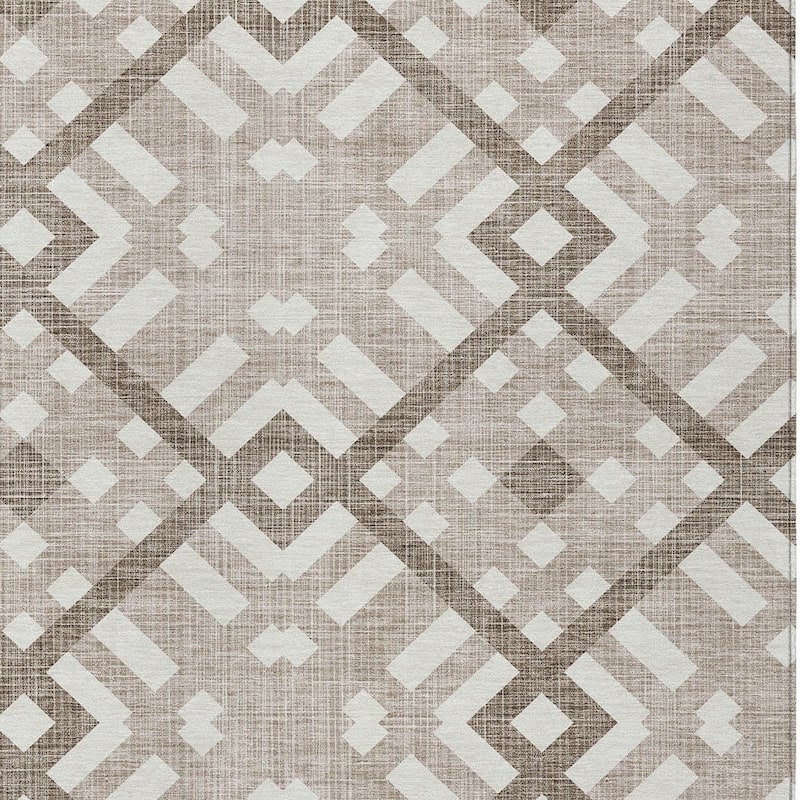 HomeRoots Geometric Transitional Rectangle Outdoor Rug