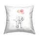 preview thumbnail 1 of 5, Stupell Baby Elephant Holding Balloons Casual Wildlife Animal Printed Outdoor Throw Pillow Design by Katina Pete