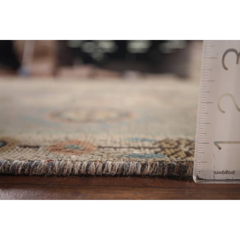 Geometric Gray Tabriz Persian Vintage Area Rug Handmade Wool Carpet - 9'11"x 13'4"