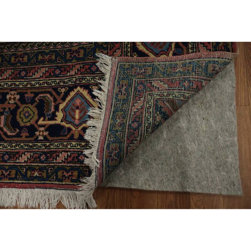 Hand Knotted Oriental 100% Wool Carpet Traditional Medallion Pink Heriz Area Rug - 12' 8'' X 9' 1''