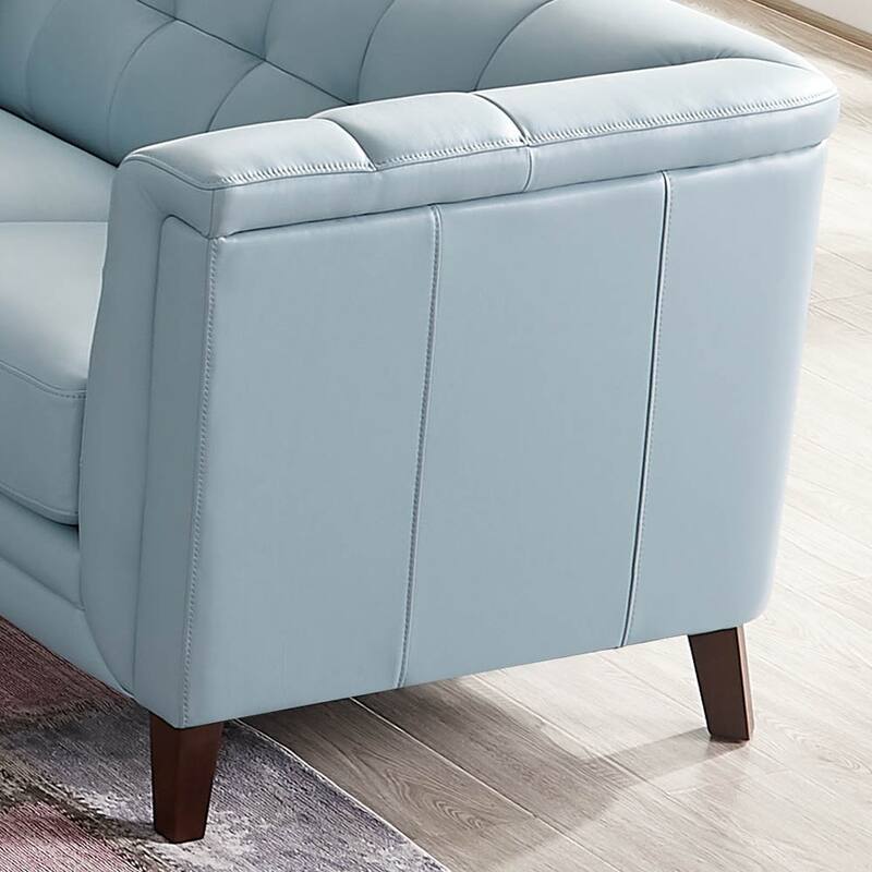 Hydeline Arvo Top Grain Leather Sofa and Chair Set with Feather, Memory Foam and Springs