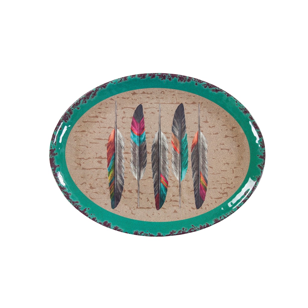 Paseo Road by HiEnd Accents Feather Design Melamine Serving Platter