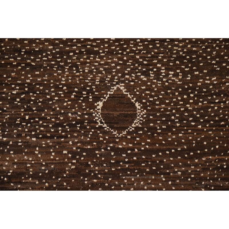Hand Knotted Oriental 100% Wool Carpet Tribal Tribal Brown Moroccan Area Rug - 7' 10'' X 5' 7''