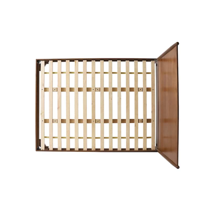 Modern Acacia Wood Bed with Iconic Splayed Legs