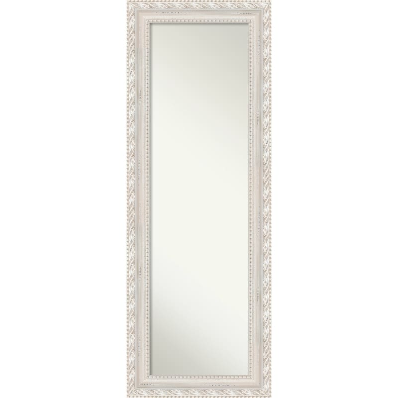 Opera Off White Non-Beveled Wood Framed Full-Length On the Door Mirror - Opera Off White - Glass Size 14x48