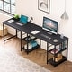 preview thumbnail 5 of 16, 95.2 Inch L Shaped Desk with Shelves Home Office Computer Desk