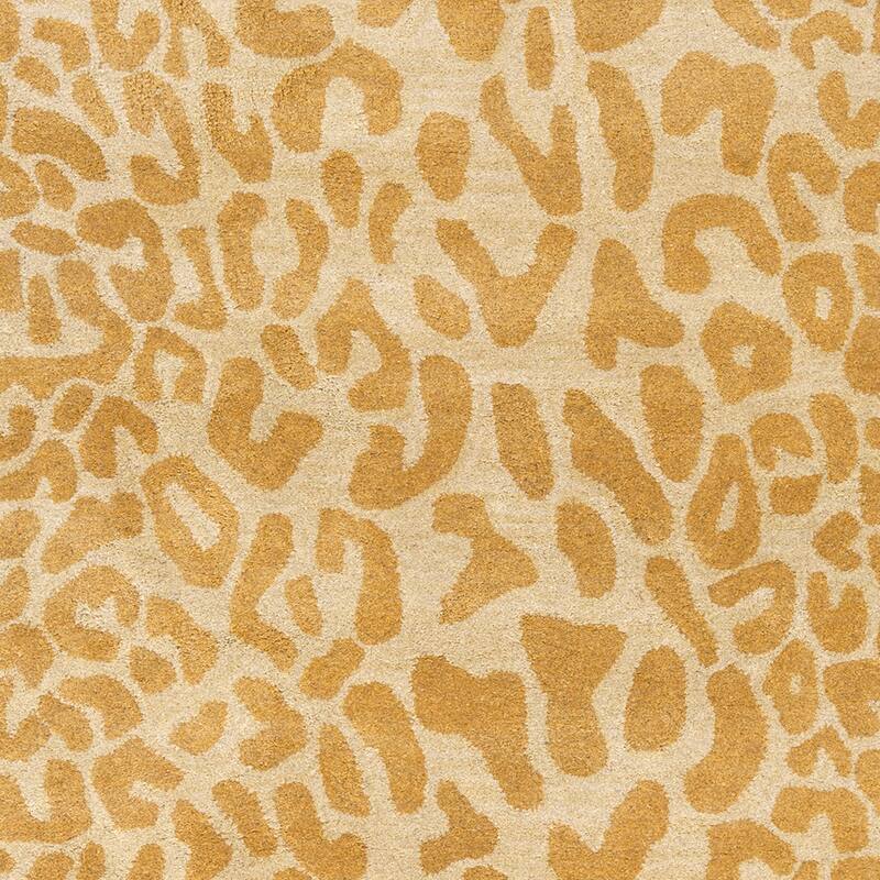 Hand-tufted Jungle Animal Print Round Wool Area Rug