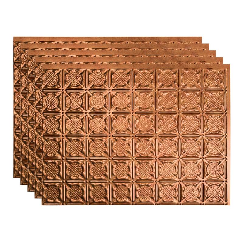 FASÄDE Traditional Style 6 Decorative Vinyl Backsplash Panel - 5 Pack - Antique Bronze