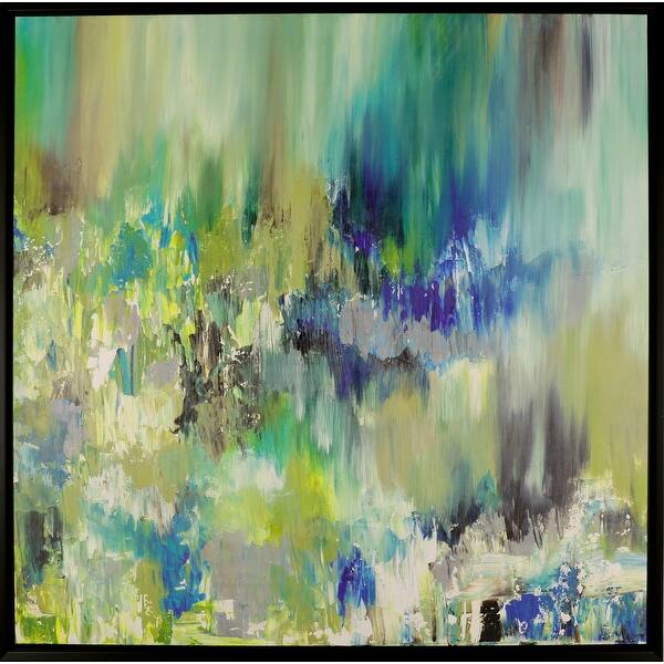 Shop Summer Pond Ii 42 Inch X 42 Inch Framed Printed Canvas Wall Art Abstract Decor Blue Green For Home Office Large Xl Overstock 10606634