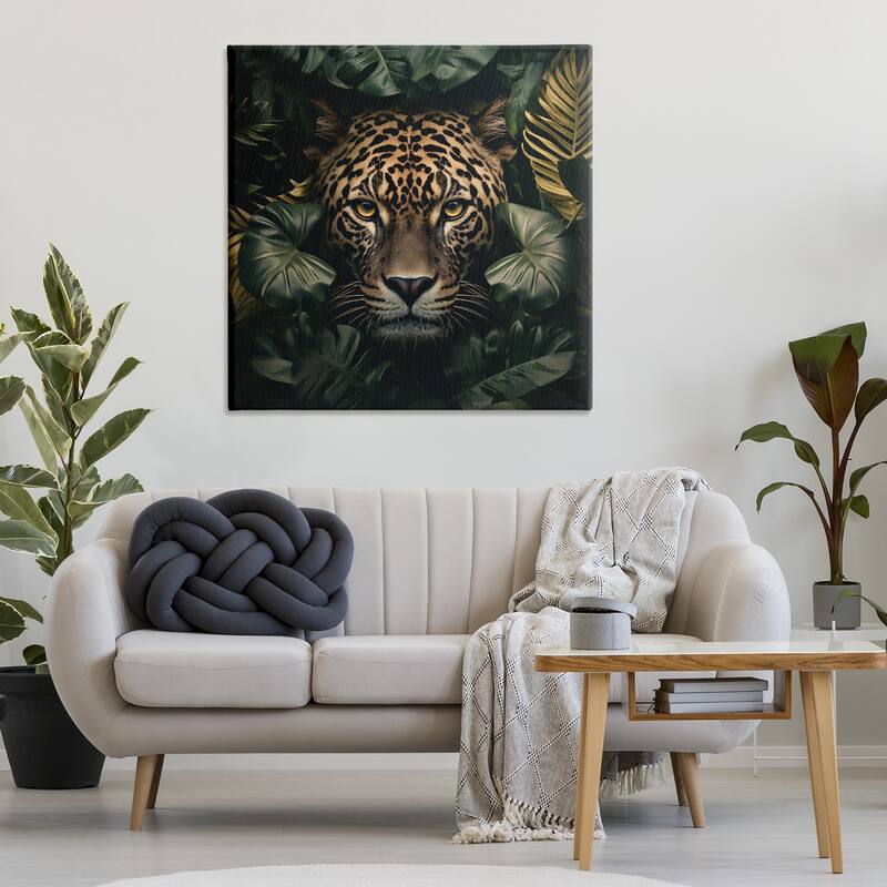 Stupell Leopard in Exotic Palms Canvas Wall Art Design By Heidi Kuntz