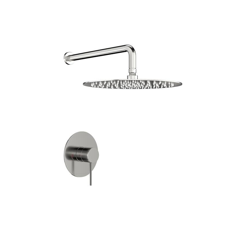 Topcraft 10-Inch Wall Mounted Round Shower System with Rough-in Valve - 10*10 - Brushed Nickel
