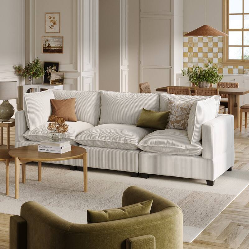 Chelsea Modern Cloud Modular Upholstered Sofa with Deep Seat and Plush Cushions