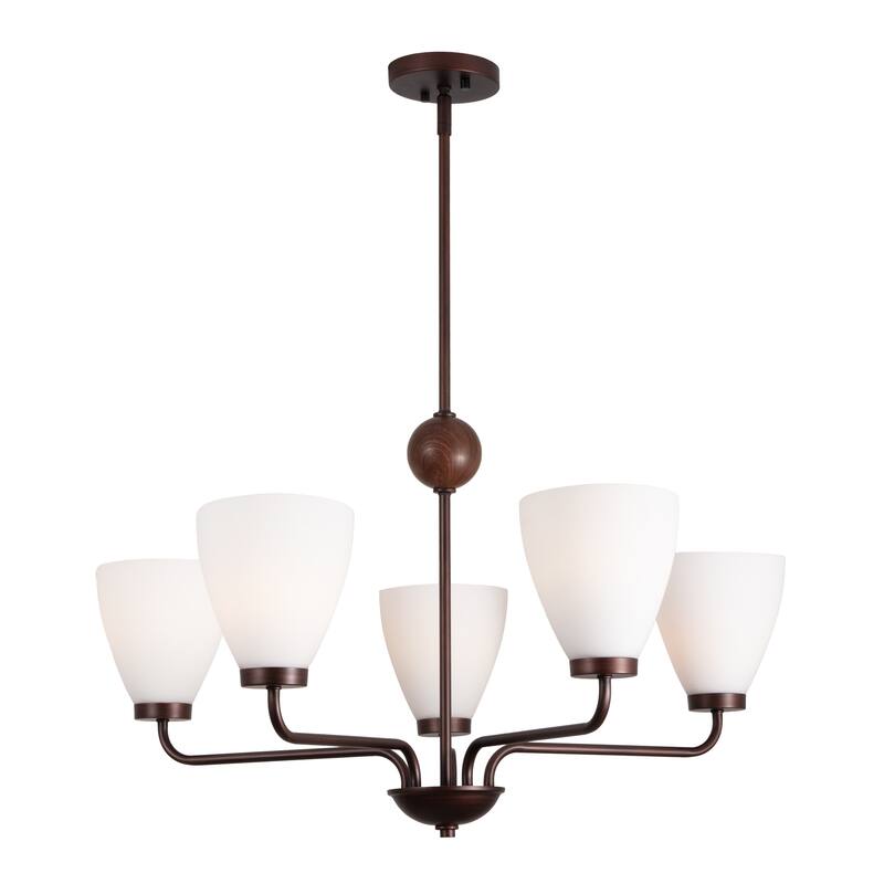 SAFAVIEH Lighting Wynne, 5 Light, 32-inch, Metal Chandelier - 32"W x 32"D x 57"H