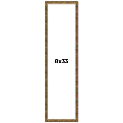 8x33 Frame Gold Kingsley Distressed Solid Wood Picture Frame Width