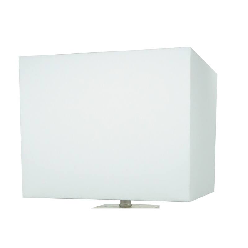 Modern White Chrome-finished Base Mosaic Pattern 2pc Table Lamp Soft Diffused Light White Shade