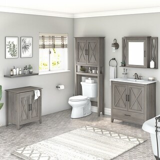 Key West 32W Bathroom Vanity with Mirror and Storage by Bush Furniture