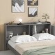 preview thumbnail 23 of 21, Full Size Wood Frame Platform Bed with Storage Headboard and Twin Trundle