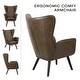 preview thumbnail 30 of 92, Upholstered Wingback Armchair Leisure Accent Chair, Single - 40.55" H x 28.34" W x 33.1" D